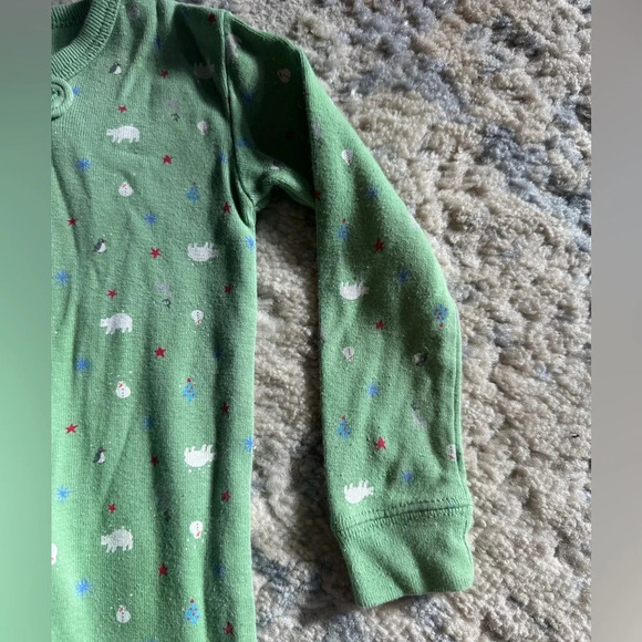 Baby Gap Green Polar Bear Zip Footed Sleeper Pajamas 18–24 Months - Picture 5 of 8